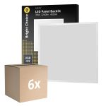 Voordeelpak 6x Bright Choice LED Paneel Backlit 36W 3240lm - 840 Koel Wit | 60x60cm - UGR <22