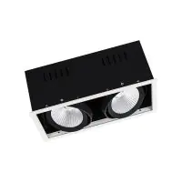 Ledvance LED Spot Vierkant Multi Kantelbaar Zwart-Wit 2x30W 5400lm 38D - 830 Warm Wit | Zaagmaat 320x160mm