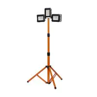 Ledvance LED Floodlight Bouwlamp Driepoot Donker Grijs 1X30W and 2x5W 3280lm 110D - 840 Koel Wit | IP54 - Oplaadbaar - Symmetrisch 