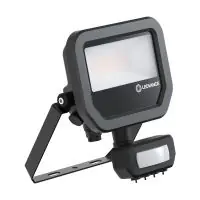 Ledvance LED Floodlight Aluminium Zwart 8W 1100lm 100D - 830 Warm Wit | IP65 - Bewegings- En Lichtsensor - Symmetrisch