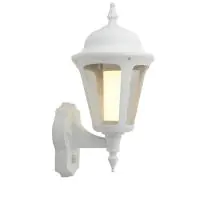 Ansell LED Wandlamp Latina Lantaarn Wit - Geschikt voor E27 tot 42W | IP65 - Bewegings- en lichtsensor