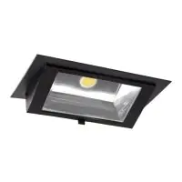 LED Downlight Wallwasher Wally Maxi Zwart 46W 6050lm 70x75D - 830 Warm Wit - 238x145mm